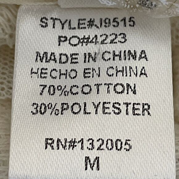 Entro Lace Cardigan SZ Medium Off White Cottagecore Dainty Coquette Short Sleeve - Picture 10 of 11